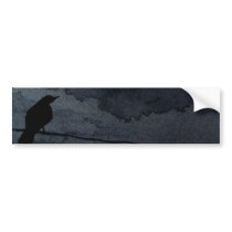 Moonlit Raven - Full Moon Art Bumper Sticker