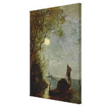 Moonlit Scene with Gondola Gallery Wrapped Canvas