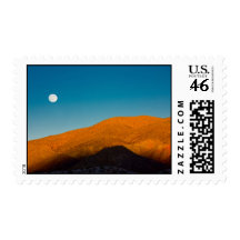 Moonrise over Mojave desert Stamp