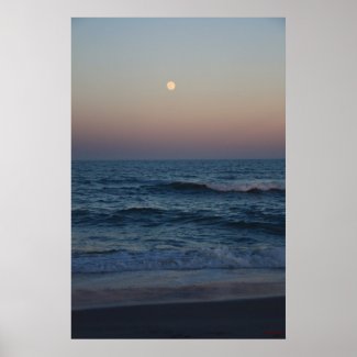 Moonrise Over The Atlantic #4705 Print