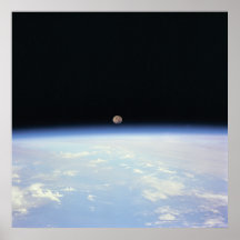 Moonrise with Earth Print