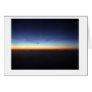 Moonset from an airplane greeting cards
