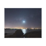 Moonset over Queen's beach Gallery Wrapped Canvas