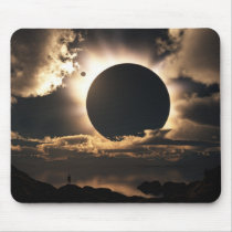 eclipse, science fiction, oceans, Mouse pad with custom graphic design