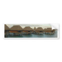 Moorea Huts at Dusk bumper stickers