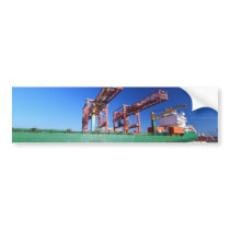 moored container ship bumper sticker