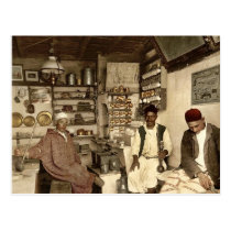 Moorish coffee house, Algiers, Algeria vintage Pho postcards