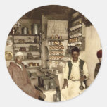 Moorish coffee house, Algiers, Algeria vintage Pho Round Sticker