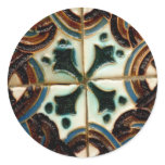 Moorish tile round sticker