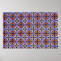 Moorish tile, The Alhambra, Spain Print