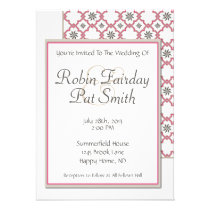 Moorish Wedding Invitation Design - Pink Off-White