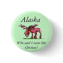 Moose Alaska Pinback Buttons