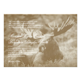 Moose Big Game Wildlife Antlers Wedding Invitation Invitation