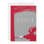 Moose + Bird - Flat Holiday Card Personalized Announcements