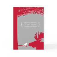 Moose Bird: Wishing Health Happiness to You an Card