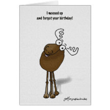 moose birthday belated card