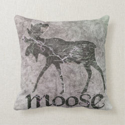 Moose Bull Throw Pillow