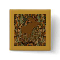 Moose Camouflage Gifts and Invitations Pin