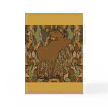 Moose Camouflage Gifts and Invitations Greeting Card