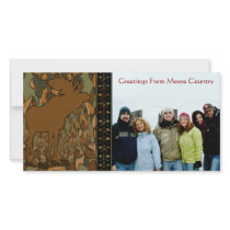 Moose Camouflage Gifts and Invitations Customized Photo Card