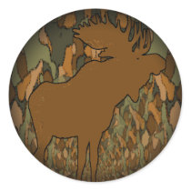 Moose Camouflage Gifts and Invitations Sticker