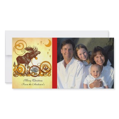 Moose Christmas photo cards