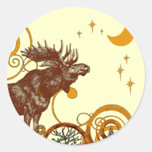 Moose Christmas Sticker