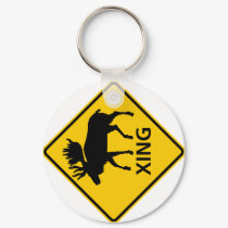 Moose Crossing Highway Sign keychains by wesleyowns Moose Crossing Highway Sign keychains
