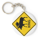 Moose Crossing Highway Sign Keychain