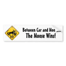 Moose Crossing Sign bumper stickers