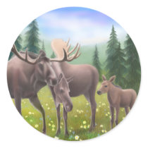 Moose Family Sticker