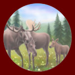 Moose Family Sticker stickers