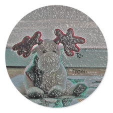 Moose Gift Tag sticker