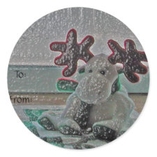 Moose Gift Tag sticker