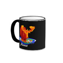 Moose grazing in Pond mugs