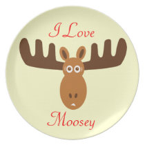 Moose Head_I Love Moosey plates