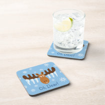 Moose Head_Icicle Antlers cork coasters