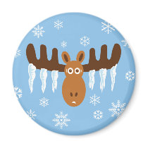 Moose Head_Icicle Antlers Refrigerator Magnet