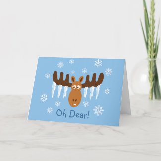 Moose Head_Icicle Antlers_Oh Dear! card