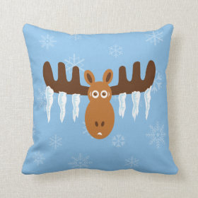 Moose Head_Icicle Antlers Pillow