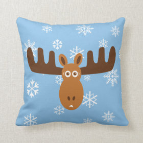 Moose Head_Icicle Antlers Throw Pillows