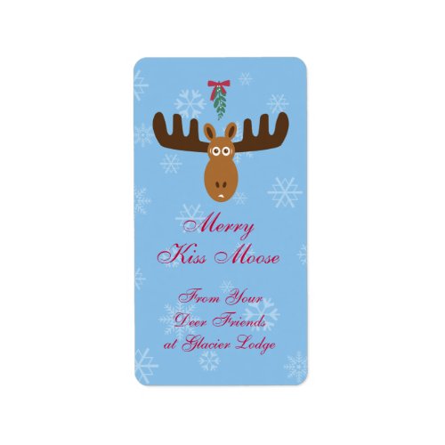 Moose Head_Merry Kiss Moose_Deer Friends label