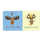 Moose Head_Merry Kiss Moose_Happy Gnu Year! gift w label
