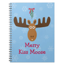 Moose Head_Mistletoe_Merry Kiss Moose notebooks
