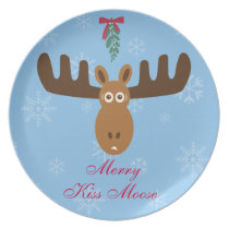 Moose Head_Mistletoe_Merry Kiss Moose plates