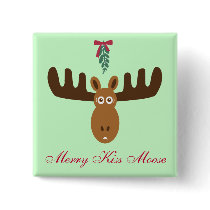 Moose Head_Mooseltoe_Merry Kiss Moose buttons