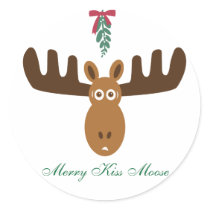 Moose Head_Mooseltoe_Merry Kiss Moose stickers