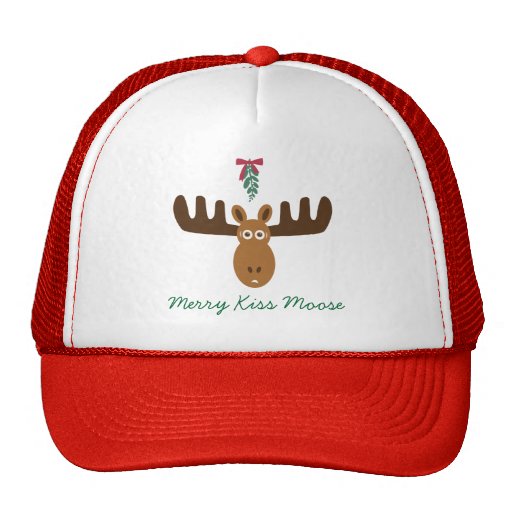 Moose Head_Mooseltoe_Merry Kiss Moose Trucker Hats