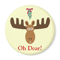 Moose Head_Mooseltoe_Oh Dear! holiday magnet magnets