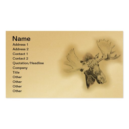 Moose Head Sketch Business Card Templates (front side)